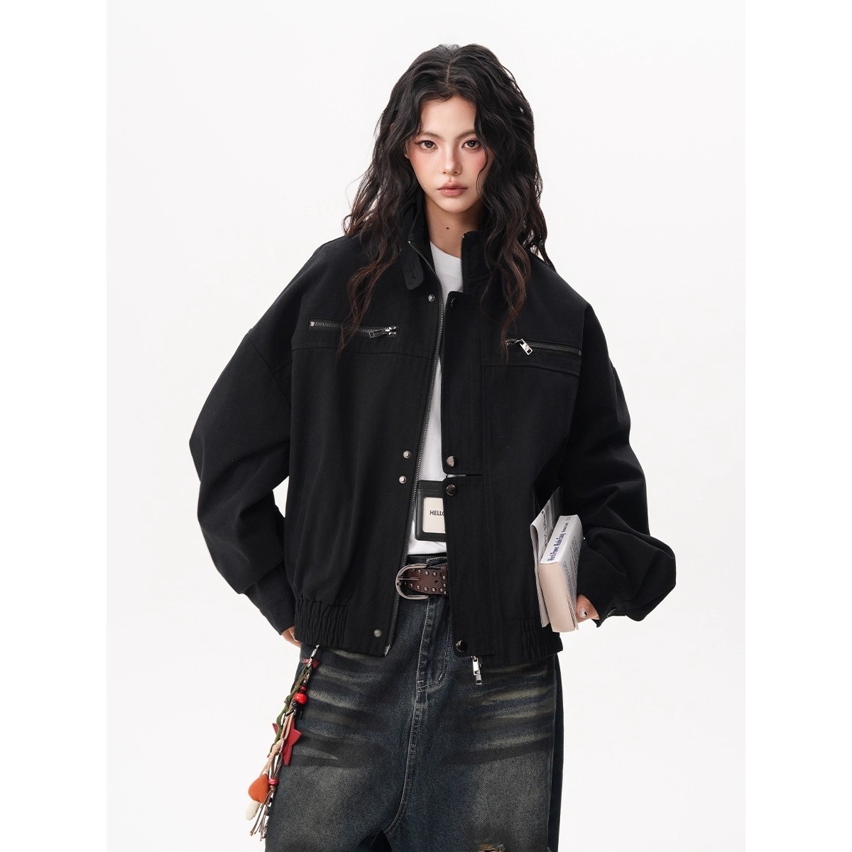Women'S Fashion Utility Jacket - جاكيت نسائي بتصميم عتيق من نوع