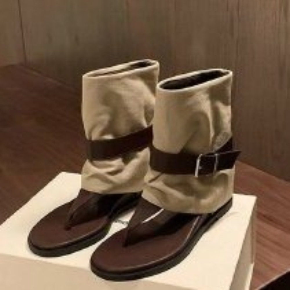 Women'S Fashion Boots - صنادل نسائية بتصميم كلاسيكي بألوان متباينة
