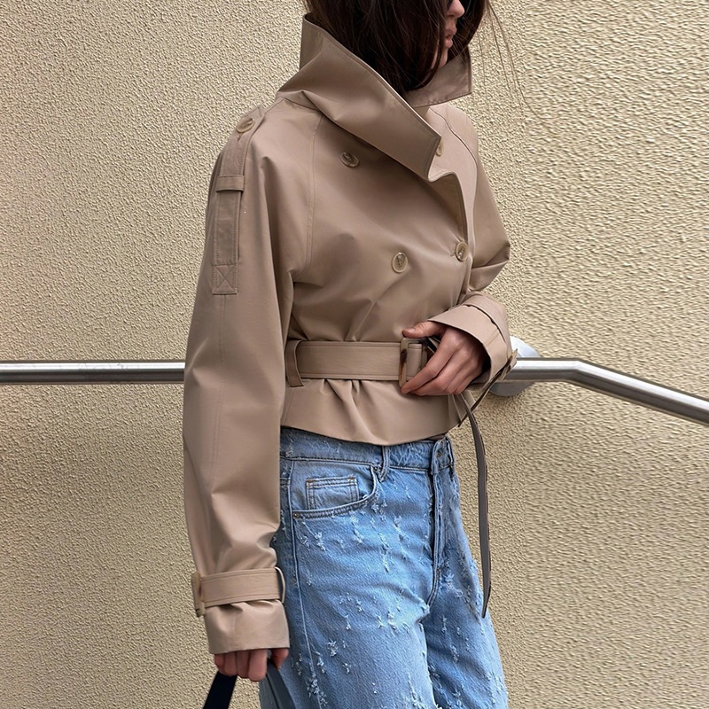 معطف نسائي قصير للربيع بياقة م - مراجعة Women'S Fashion Utility Jacket وسعره