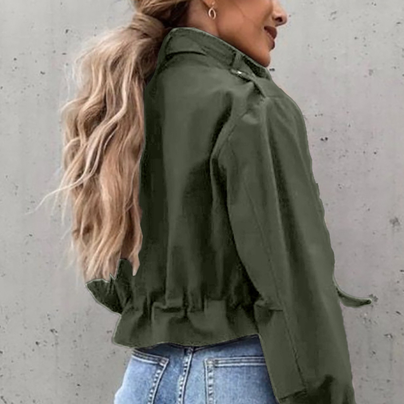 سترة نسائية قصيرة للخريف والشت - مراجعة Women'S Fashion Utility Jacket وسعره