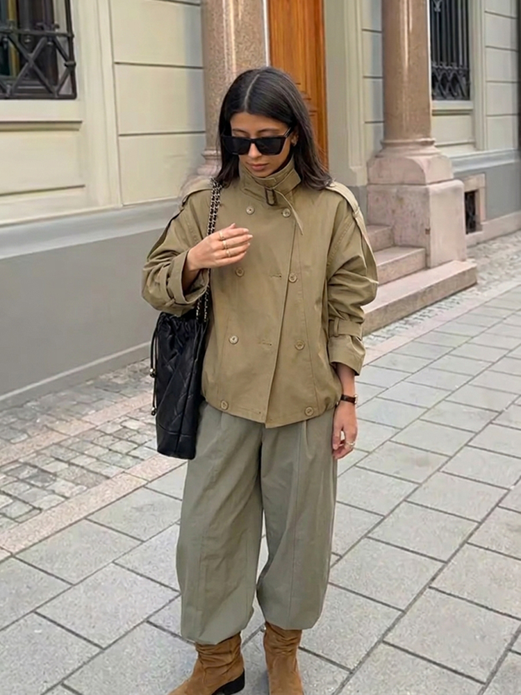 جاكيت نسائي قصير بقصة مريحة بت - مراجعة Women'S Fashion Utility Jacket وسعره