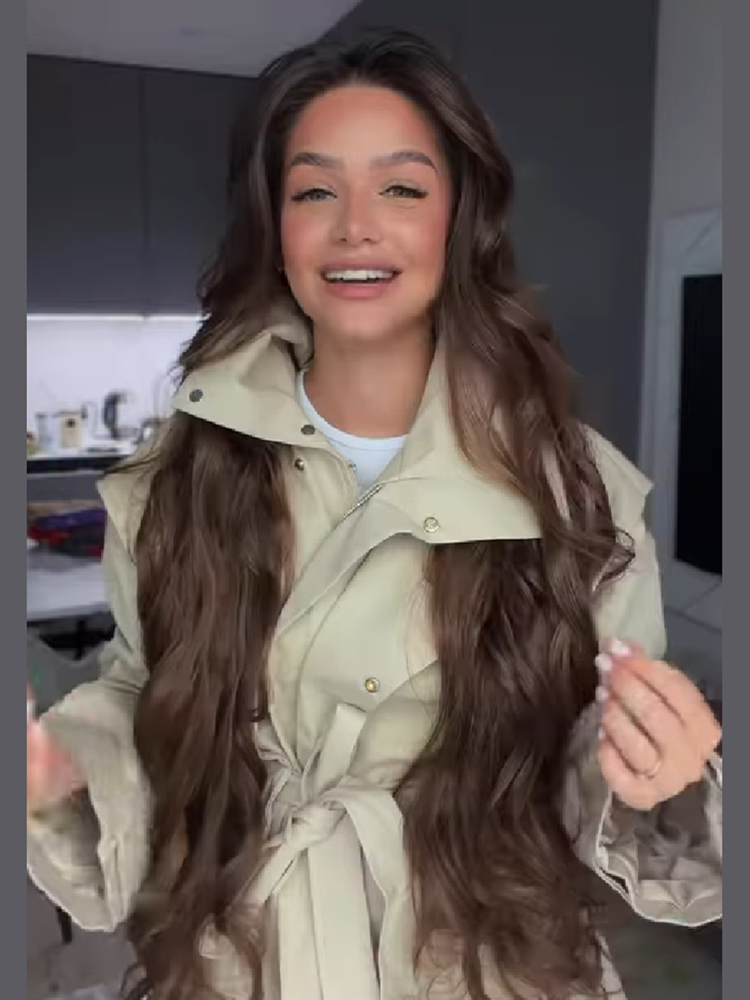 معطف نسائي قصير بحزام وياقة مر - مراجعة Women'S Fashion Utility Jacket وسعره