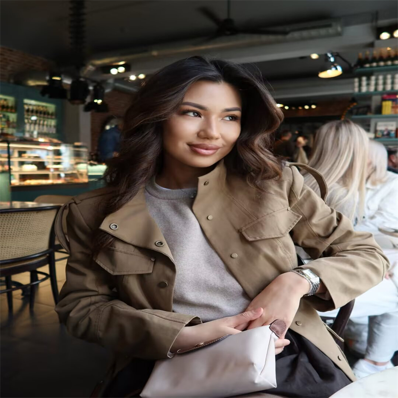 سترة نسائية بتصميم عسكري باللو - مراجعة Women'S Fashion Utility Jacket وسعره