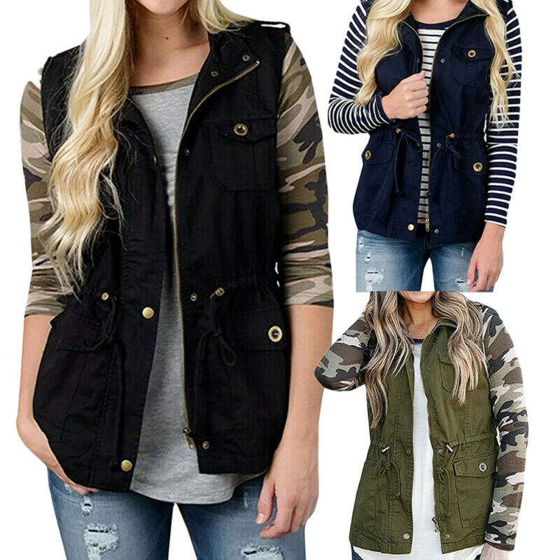 سترة سفاري مع جيوب ورباط للنسا - مراجعة Women'S Fashion Utility Jacket وسعره