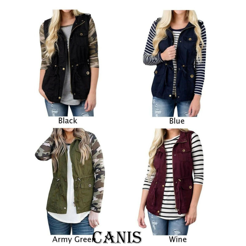 سترة سفاري مع جيوب ورباط للنسا - مراجعة Women'S Fashion Utility Jacket وسعره